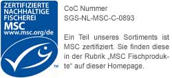 MSC-Zertifizierung COC Nummer SGS-NL-MSC-C-0893